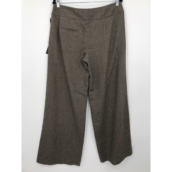 Debbie Shuchat Wool Blend Twill Boho Wide Leg Pant 12 Brown NEW - Picture 4 of 6
